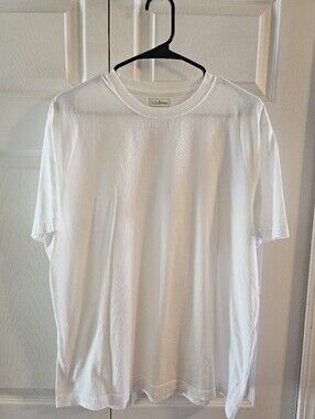 LL Bean Traditional Fit Cotton White T Shirt Sz Med